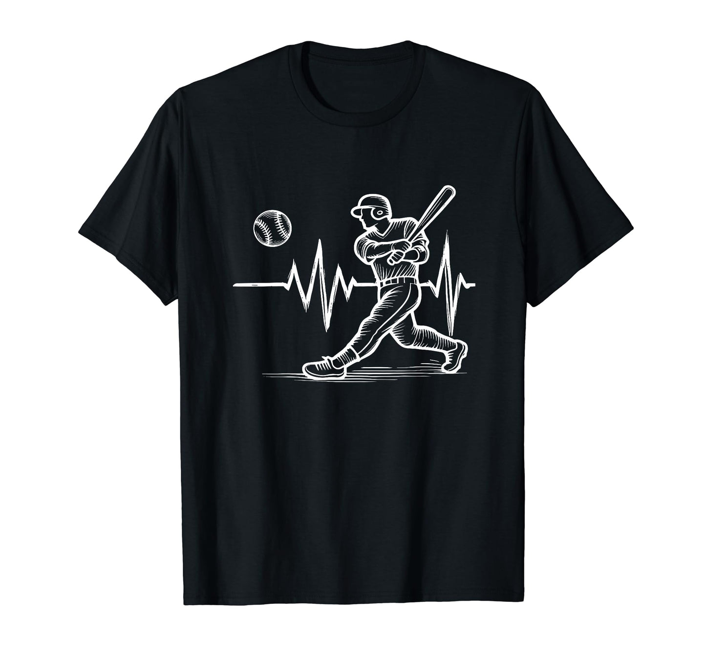 Baseball Player Funny Baseball Heartbeat T-Shirt - Streetwear Style Unisex - T-Shirt, Sweatshirt, Hoodie
