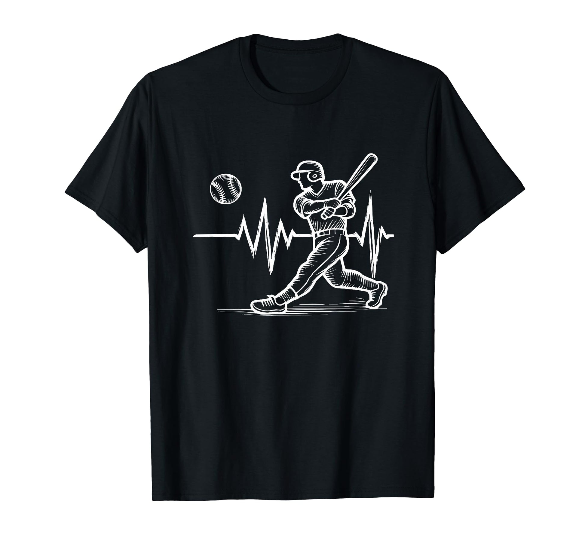 Baseball Player Funny Baseball Heartbeat T-Shirt - Streetwear Style Unisex - T-Shirt, Sweatshirt, Hoodie