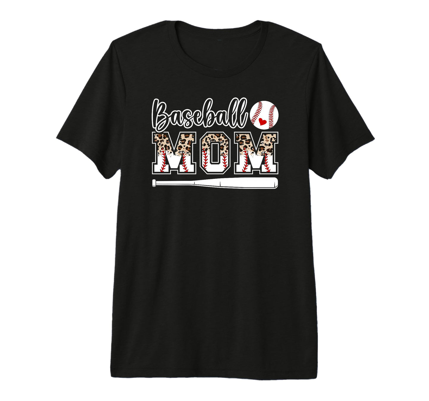 Baseball Mom Leopard Mom Baseball Player T-Shirt - Novelty Apparel Unisex - T-Shirt, Sweatshirt, Hoodie