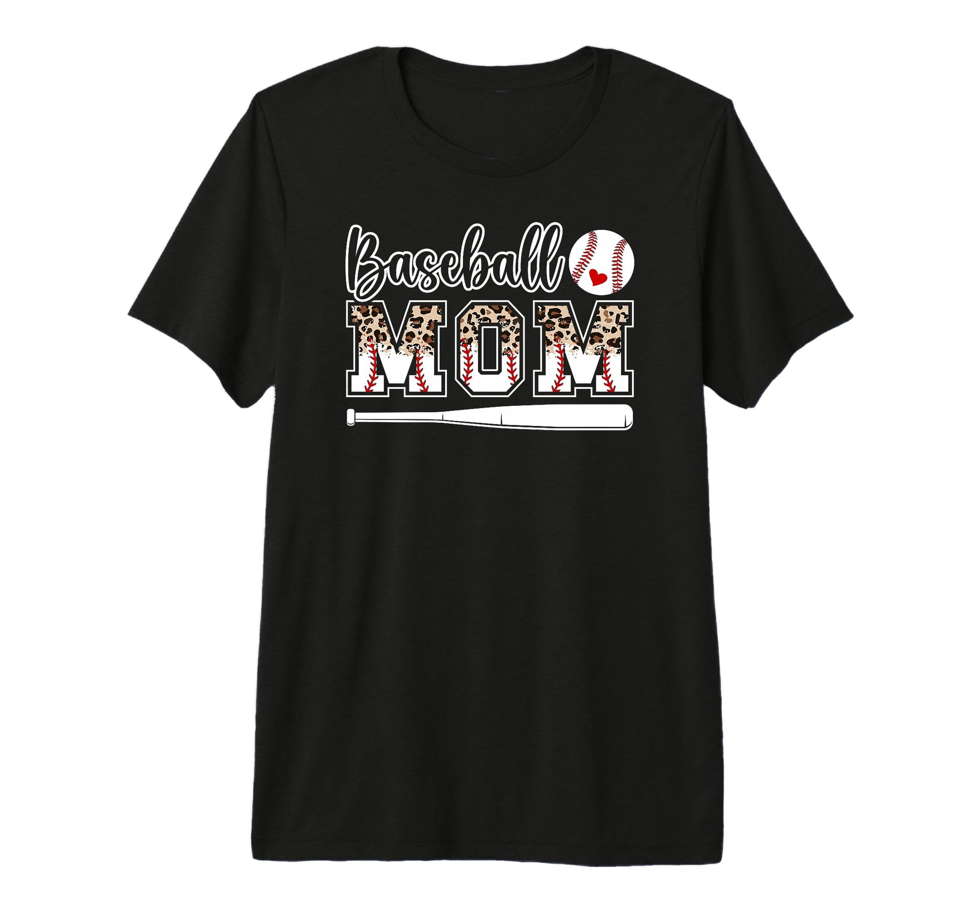 Baseball Mom Leopard Mom Baseball Player T-Shirt - Novelty Apparel Unisex - T-Shirt, Sweatshirt, Hoodie