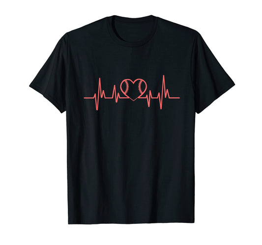 Baseball Heartbeat Baseball Players T-Shirt - Casual Everyday Wear Unisex - T-Shirt, Sweatshirt, Hoodie