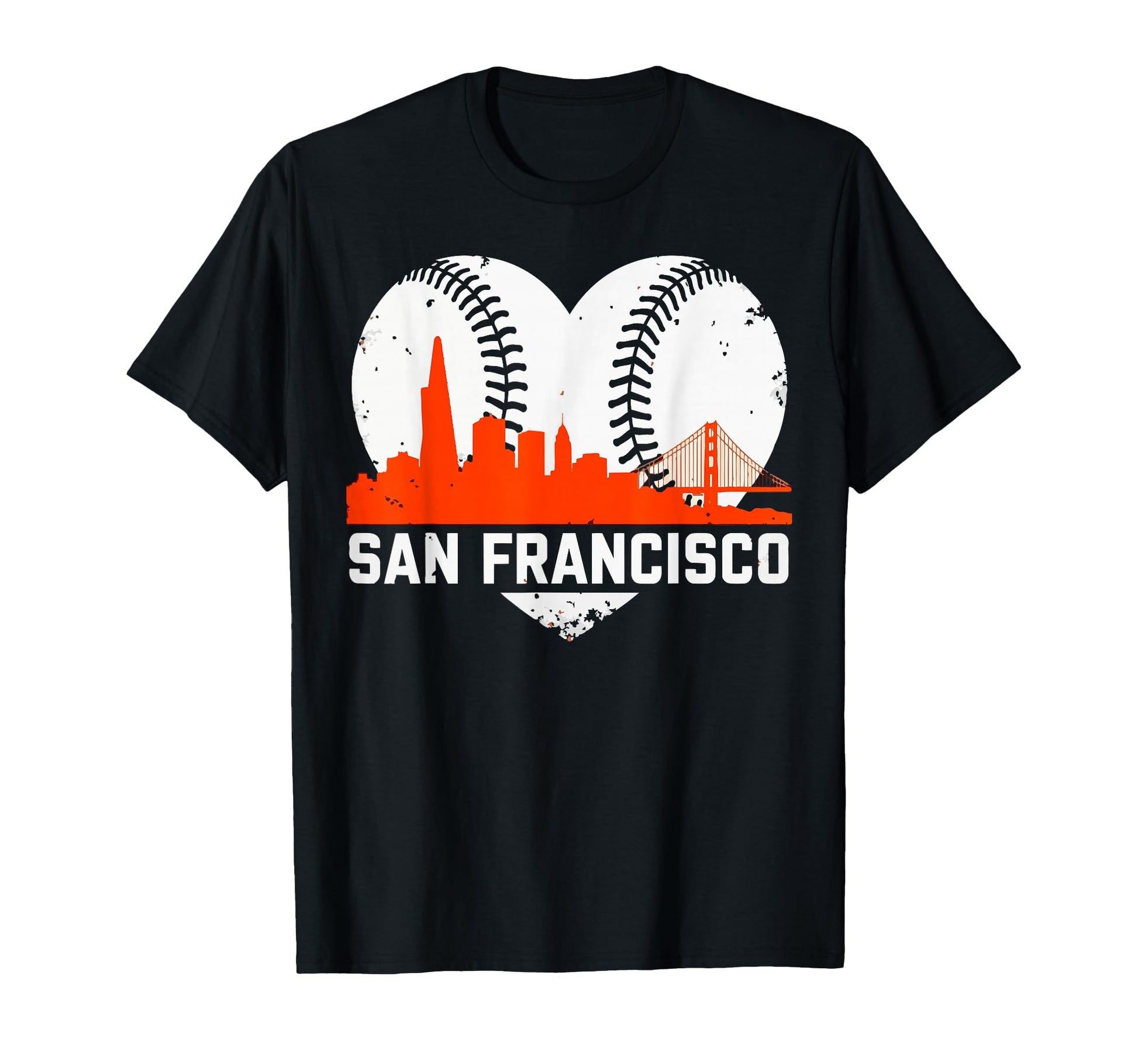 San Francisco Skyline Baseball Baseball T-Shirt - Custom Art Print Unisex - T-Shirt, Sweatshirt, Hoodie