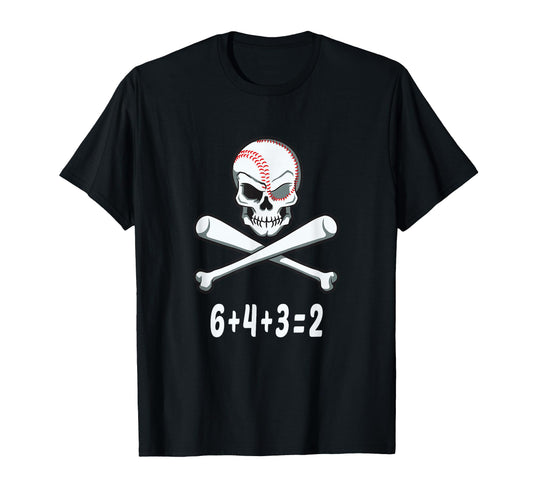6 4 3 2 Double Play Baseball T-Shirt - Fun Novelty Design for Adults - T-Shirt, Sweatshirt, Hoodie