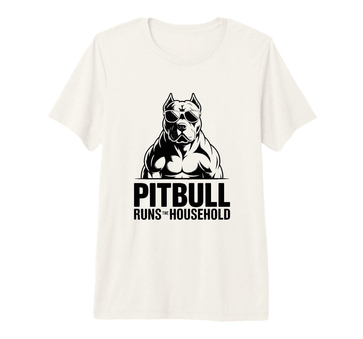 Muscular Pitbull Runs Household Tri Blend T-Shirt - Streetwear Style Unisex - T-Shirt, Sweatshirt, Hoodie
