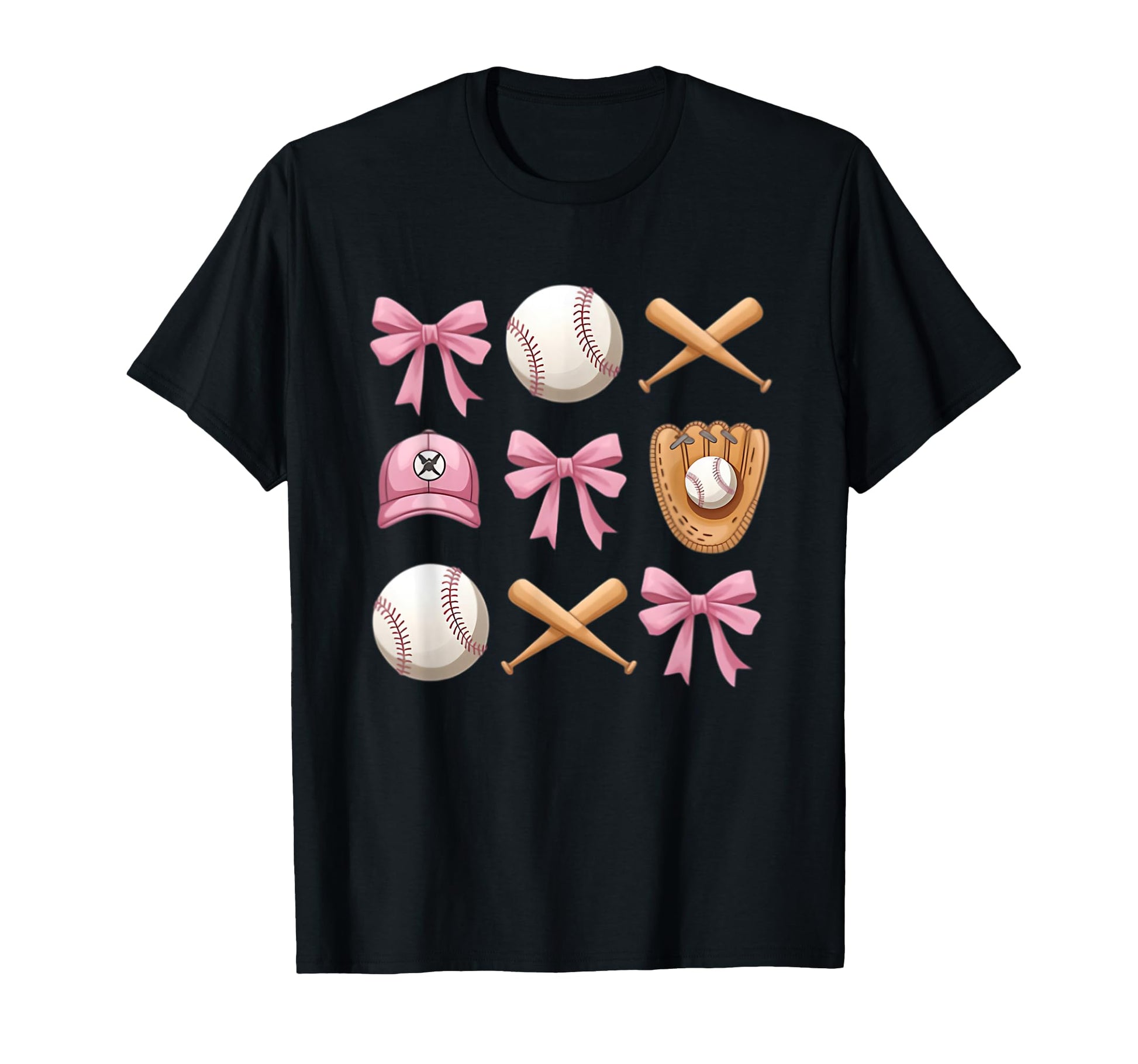 Baseball Coquette Bow Mom Sister T-Shirt - Custom Art Print for Adults - T-Shirt, Sweatshirt, Hoodie