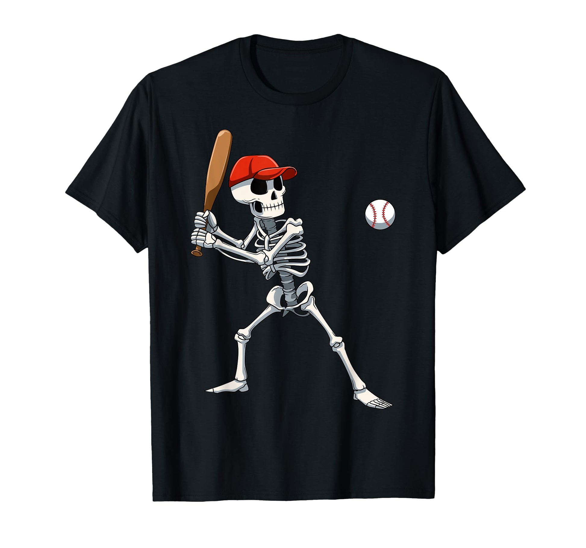 Baseball Skeleton Halloween T-Shirt - Aesthetic Graphic for Adults - T-Shirt, Sweatshirt, Hoodie