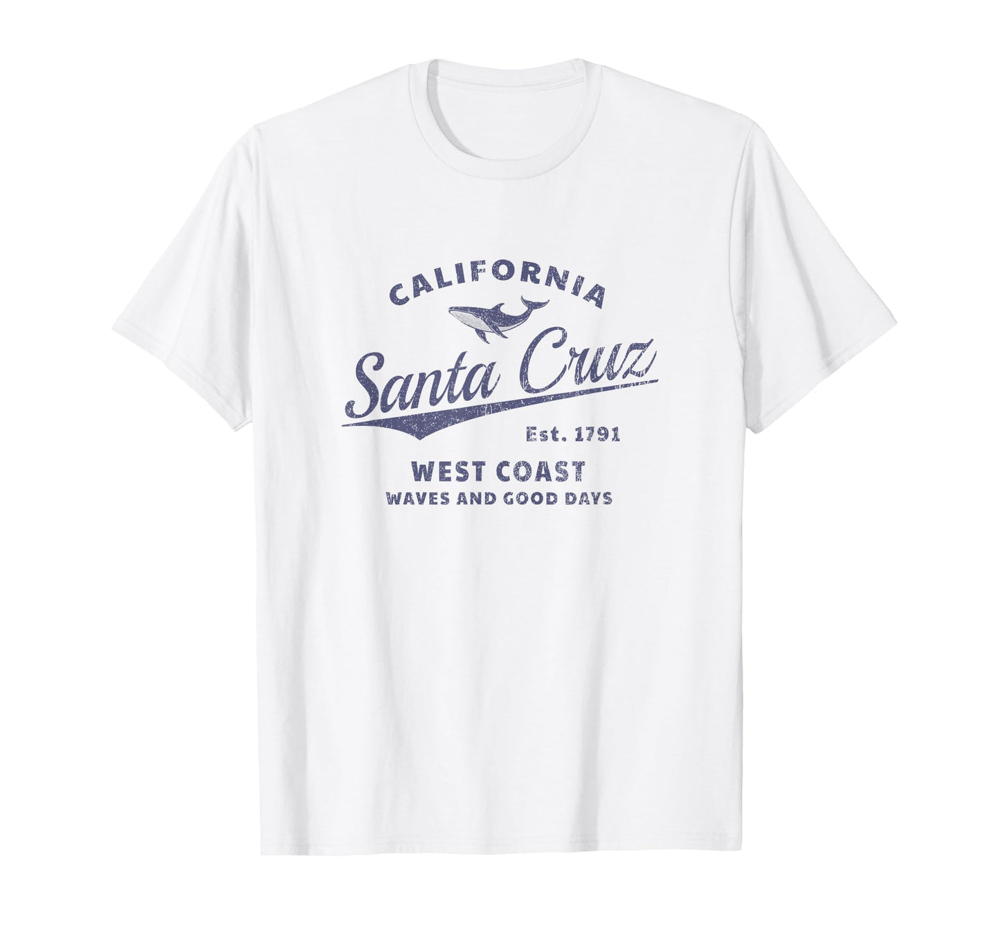 Santa Cruz California Whale Themed T-Shirt - Custom Art Print Men Women - T-Shirt, Sweatshirt, Hoodie