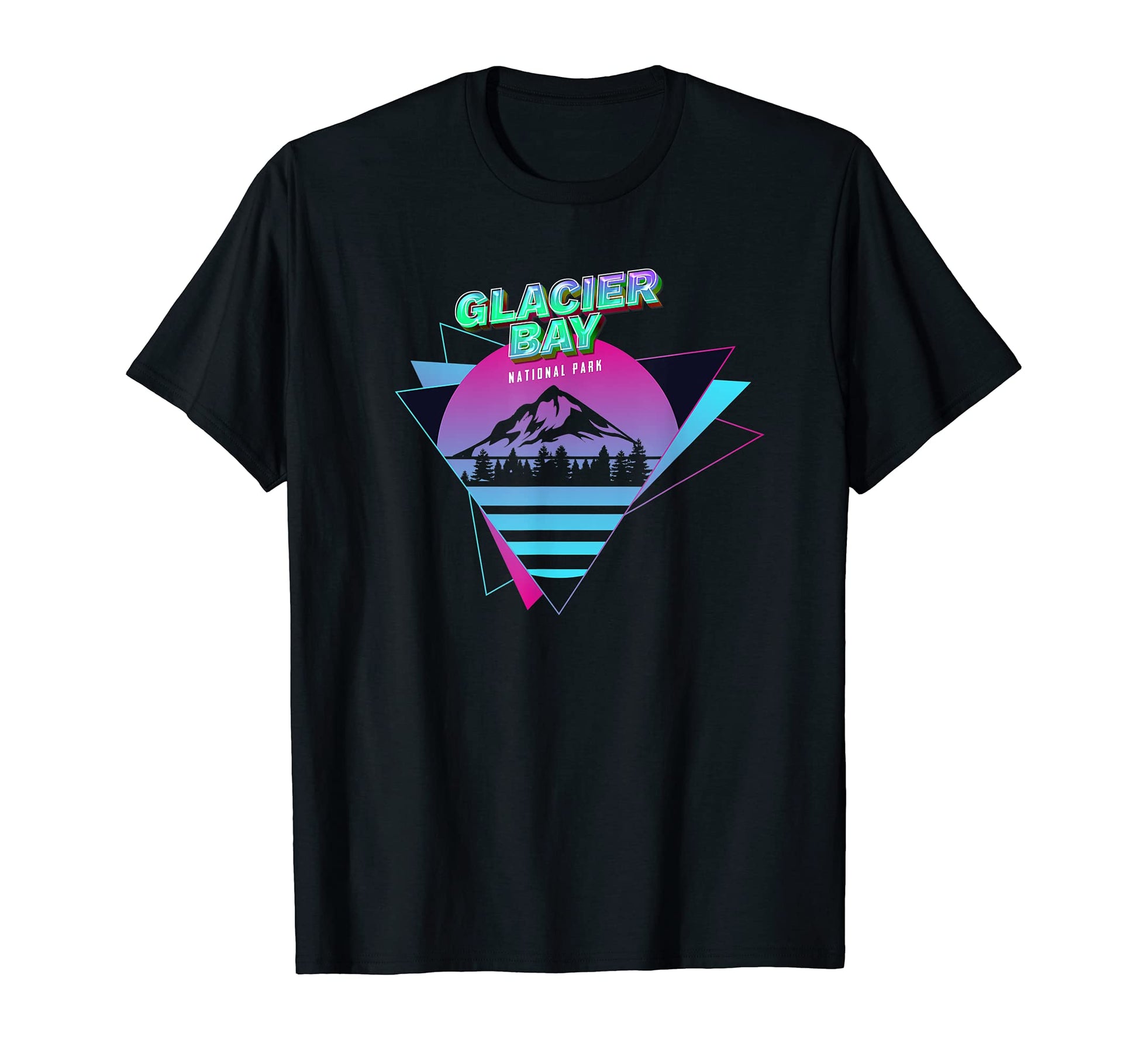 Vaporwave Glacier Bay National T-Shirt - Casual Everyday Wear Men Women - T-Shirt, Sweatshirt, Hoodie
