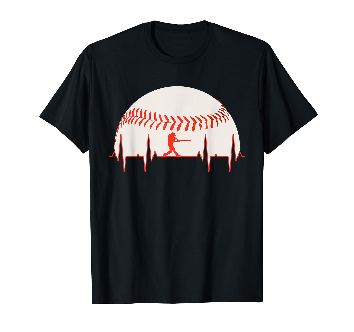 Baseball Heartbeat Baseball Player T-Shirt - Custom Art Print Men Women - T-Shirt, Sweatshirt, Hoodie