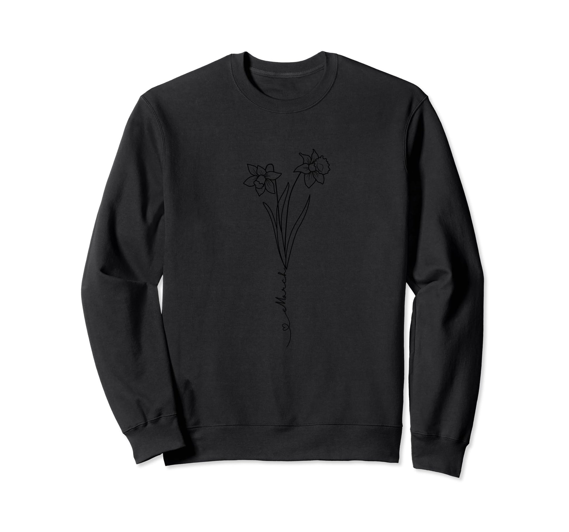 Minimalist Typography Drawing Daffodil Sweatshirt - Graphic Print Unisex - T-Shirt, Sweatshirt, Hoodie