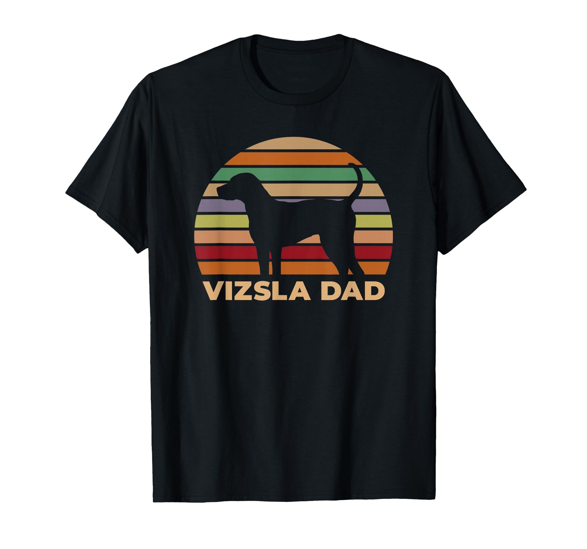 Vizsla Dad Striped Circle T-Shirt - Unique Graphic for Adults - T-Shirt, Sweatshirt, Hoodie