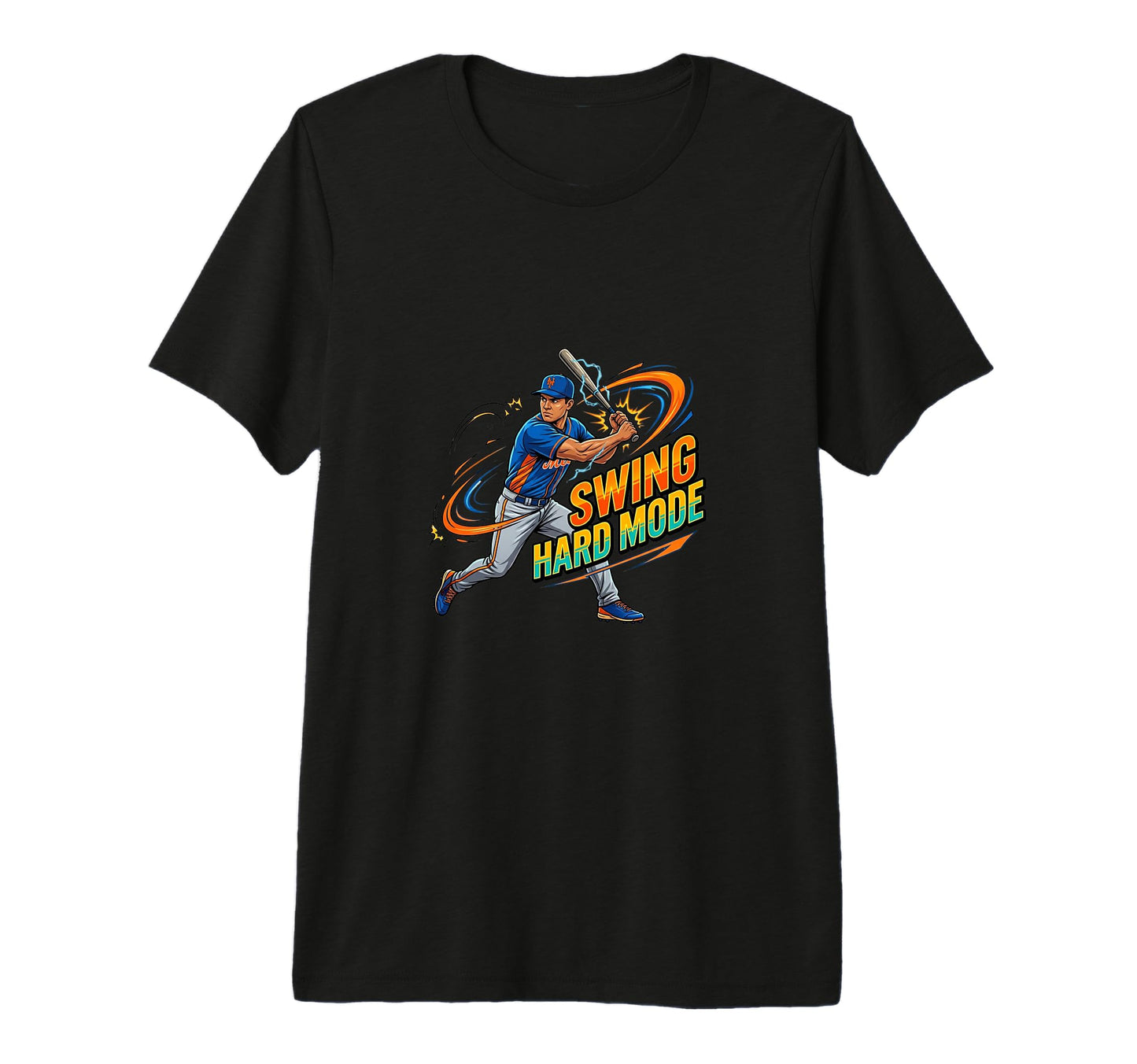 Mens Swing Hard Mode Baseball Power T-Shirt - Streetwear Style Men Women - T-Shirt, Sweatshirt, Hoodie