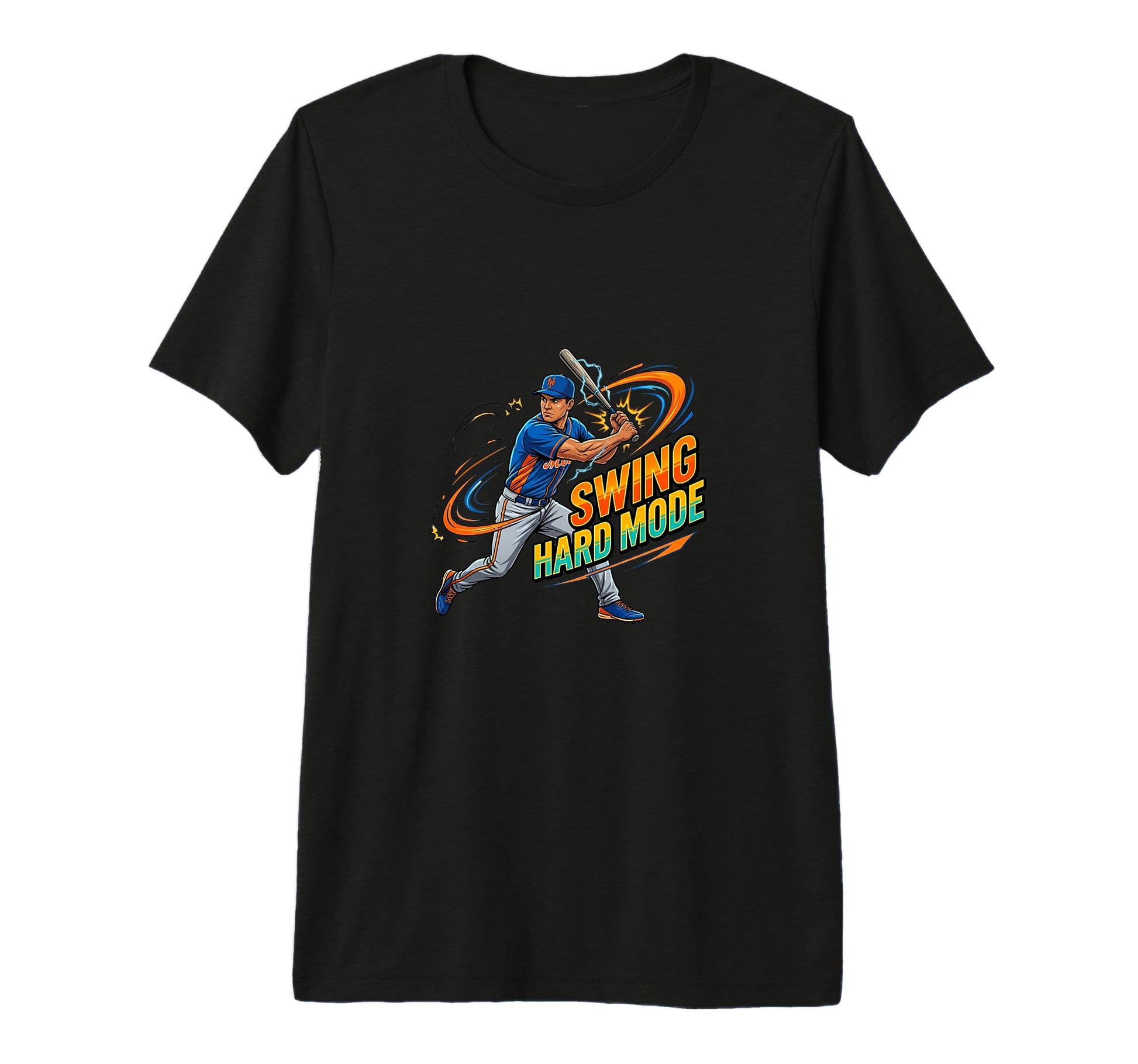 Mens Swing Hard Mode Baseball Power T-Shirt - Streetwear Style Men Women - T-Shirt, Sweatshirt, Hoodie