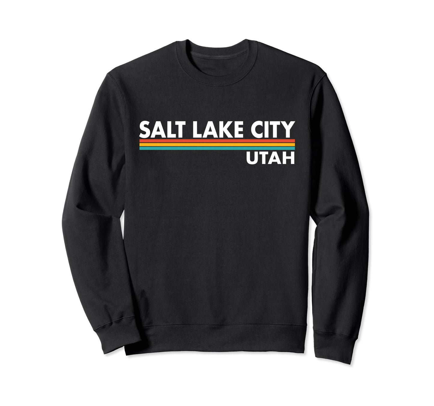 Salt Lake City Utah Stripes Sweatshirt - Custom Art Print Unisex - T-Shirt, Sweatshirt, Hoodie
