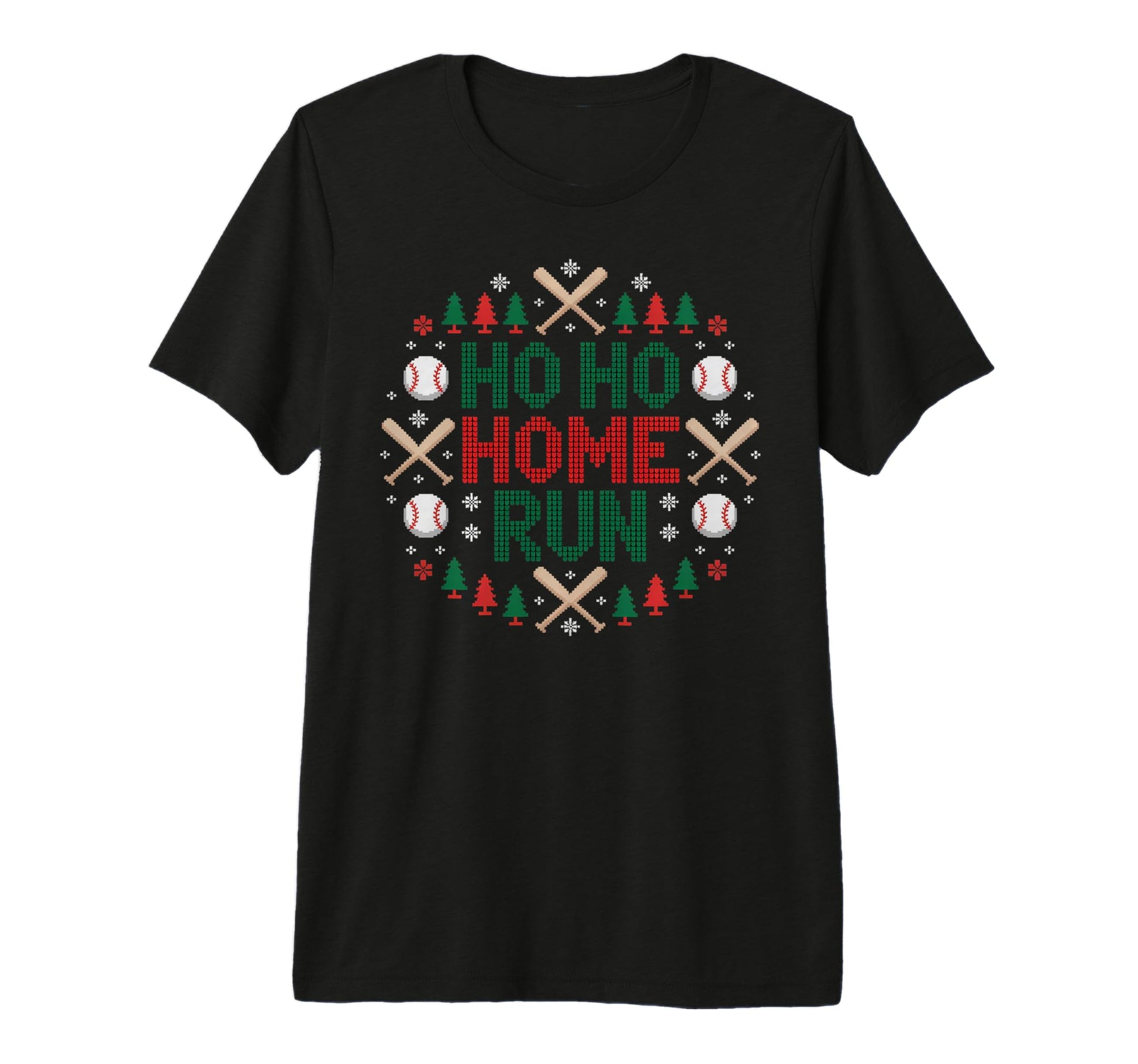 Ho Ho Home Run Ugly Funny Baseball T-Shirt - Unique Graphic for Adults - T-Shirt, Sweatshirt, Hoodie