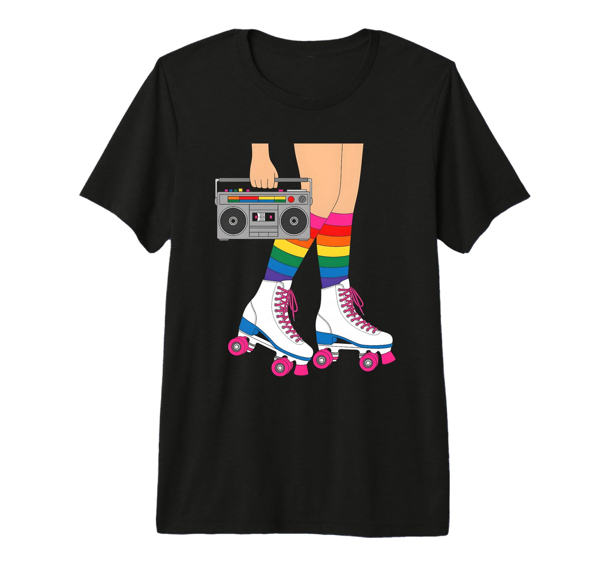 Skate Boombox Rainbow Socks Roller T-Shirt - Streetwear Style Unisex - T-Shirt, Sweatshirt, Hoodie