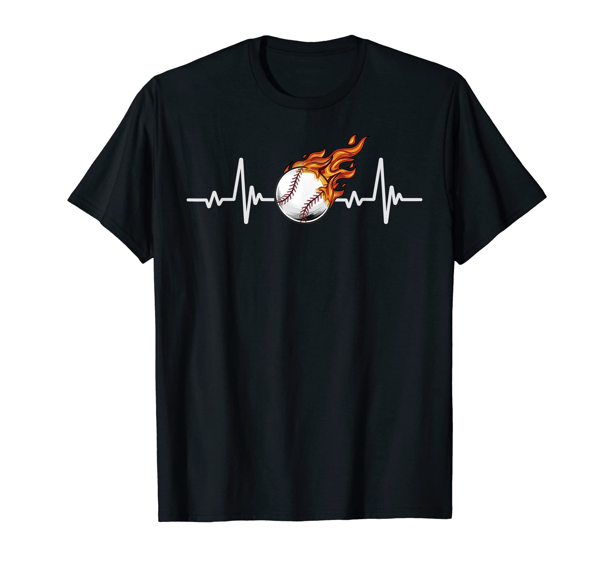 Baseball Ball Heartbeat Baseball T-Shirt - Casual Everyday Wear Unisex - T-Shirt, Sweatshirt, Hoodie