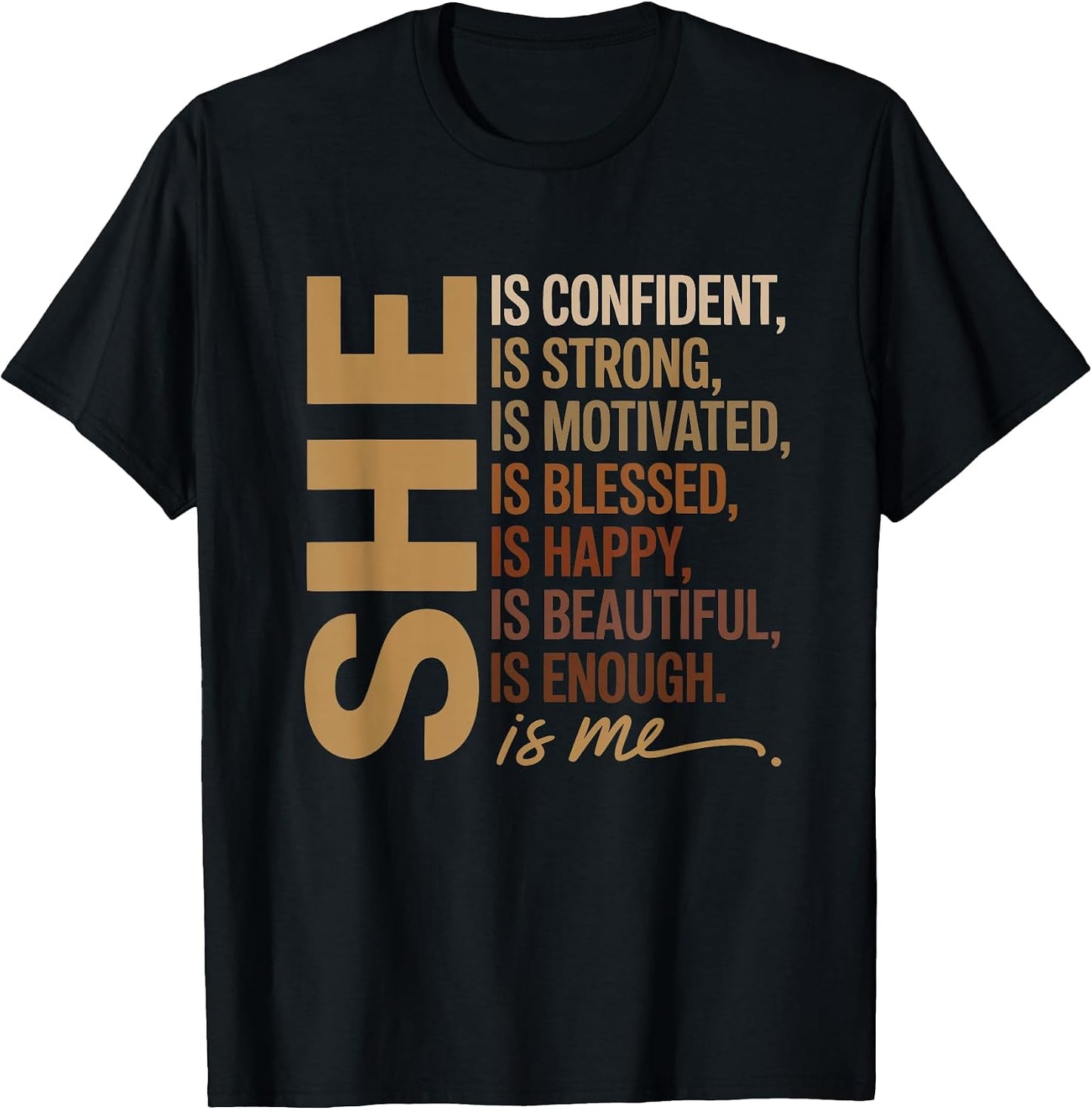 She is Enough Motivational Positive Affirmation - Adult & Kids T-Shirts, Sweatshirts & Hoodies apparel design preview 1