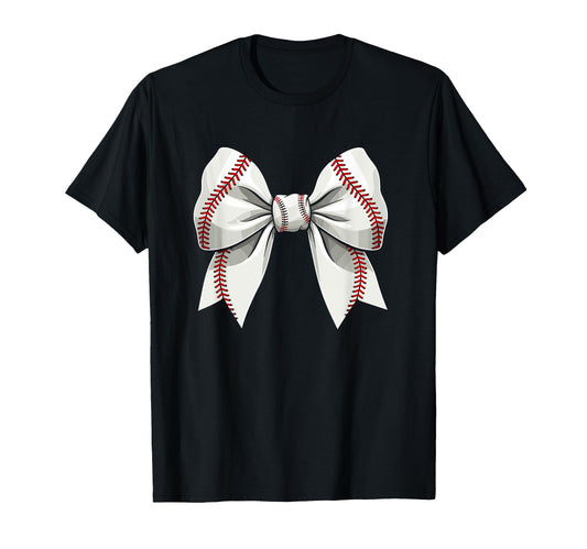 Baseball Coquette Bow Baseball Mom Ribbon T-Shirt - Trendy Graphic Unisex - T-Shirt, Sweatshirt, Hoodie