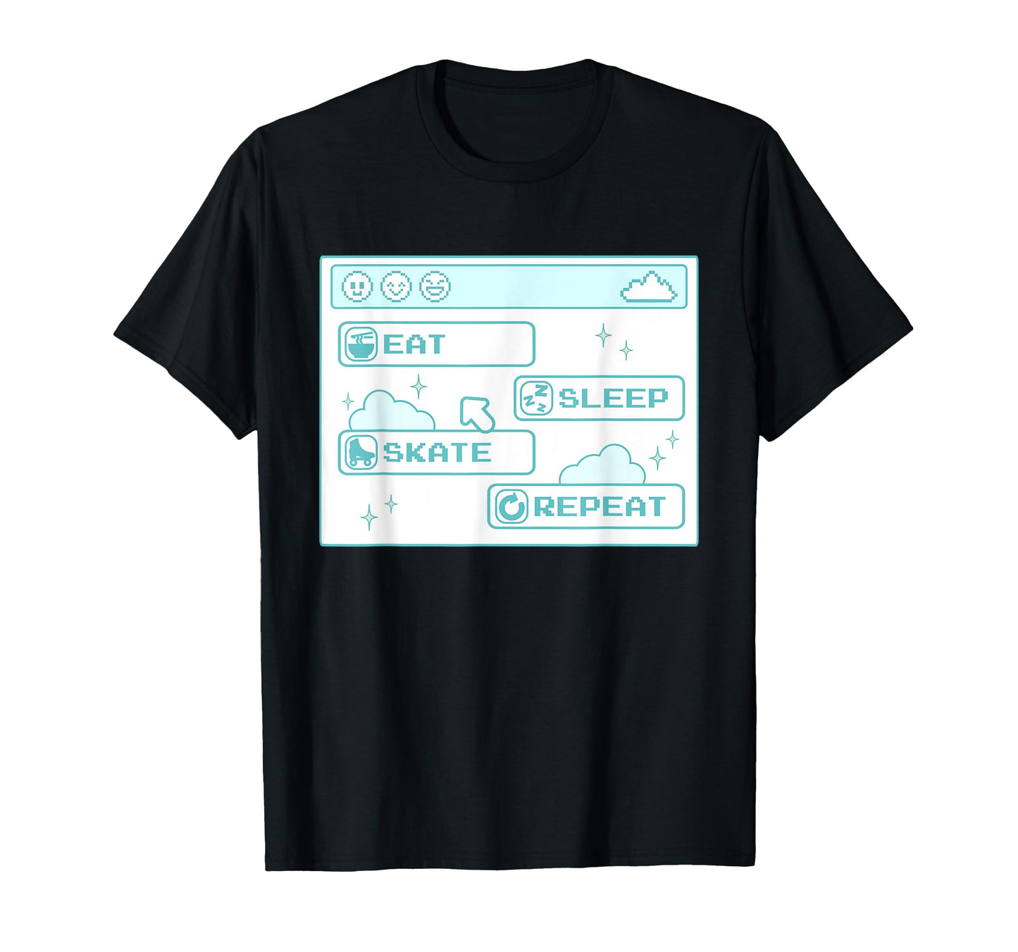 Computer Geek Eat Sleep Skate Repeat T-Shirt - Custom Art Print Men Women - T-Shirt, Sweatshirt, Hoodie