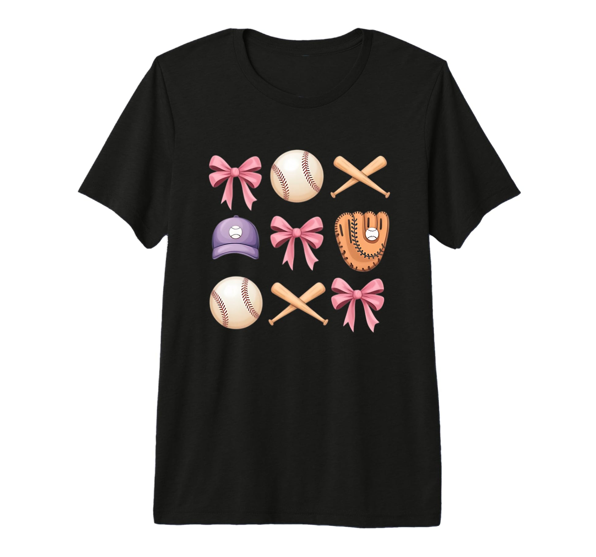 Baseball Coquette Bow Mom Sister Tri T-Shirt - Unique Graphic Men Women - T-Shirt, Sweatshirt, Hoodie