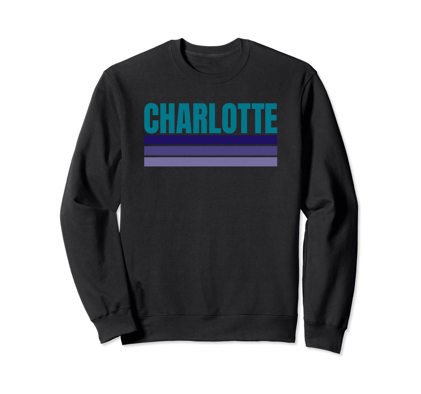 Charlotte Teal Blue Purple Stripes Sweatshirt - Aesthetic Graphic Unisex - T-Shirt, Sweatshirt, Hoodie