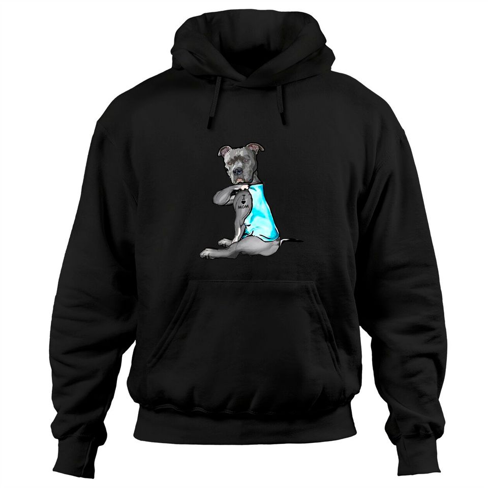 Pitbull Tatoos I Love Mom Tattoo Dog Lover Women - Adult & Kids T-Shirts, Sweatshirts & Hoodies apparel design preview 1