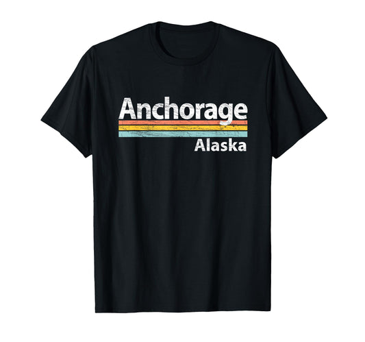 Anchorage Alaska Worn Stripes T-Shirt - Casual Everyday Wear Unisex - T-Shirt, Sweatshirt, Hoodie