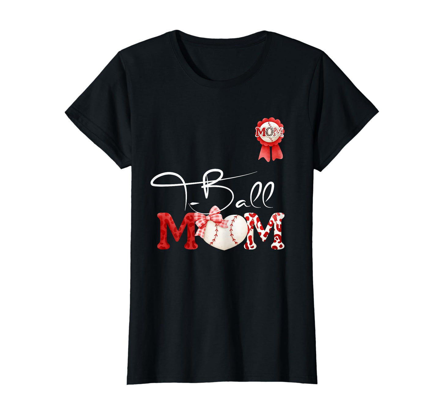T Ball Mom Leopard Mothers Day Mama Funny T-Shirt - Unique Graphic Unisex - T-Shirt, Sweatshirt, Hoodie