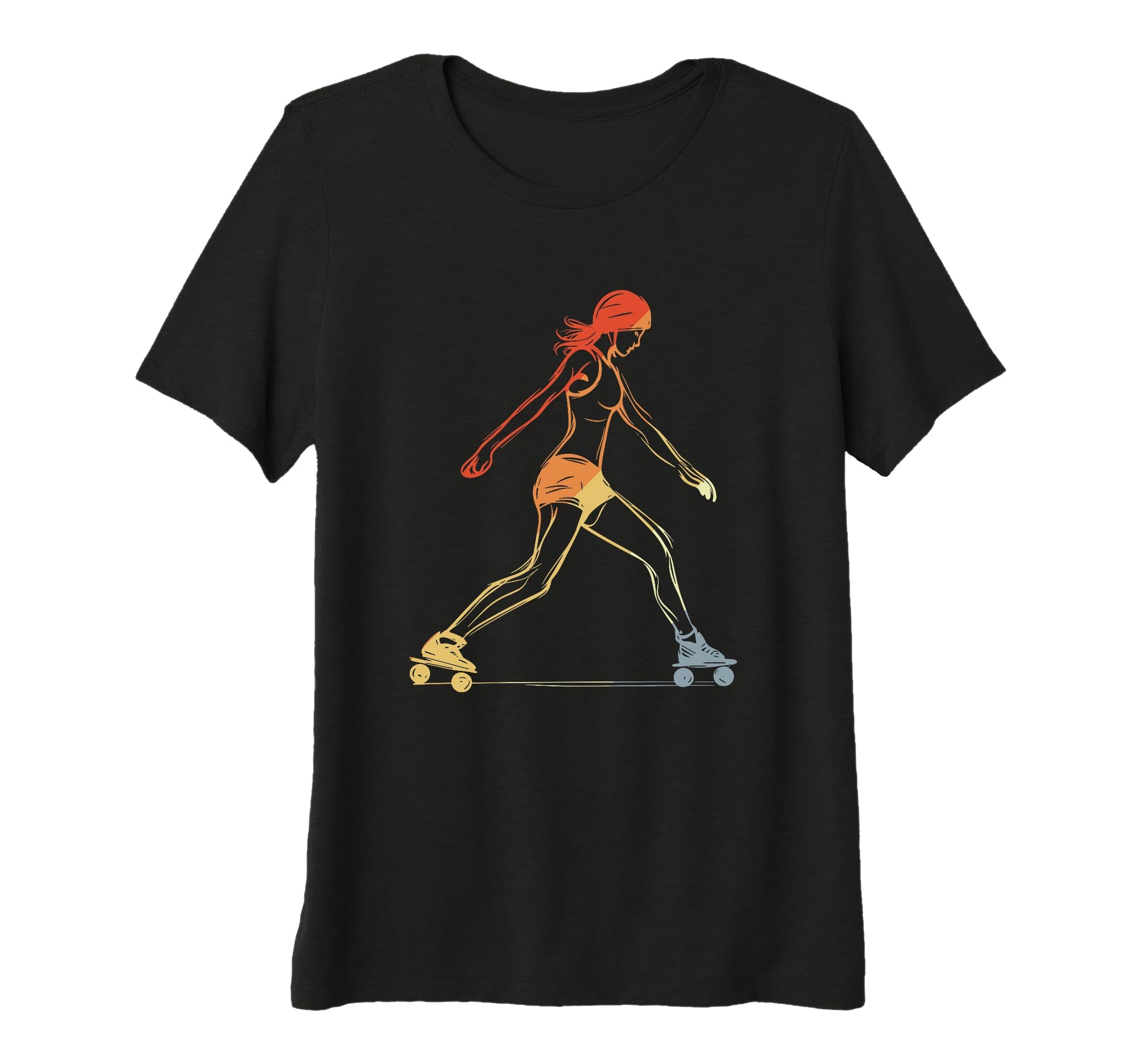 Womens Female Roller Skater T-Shirt - Casual Everyday Wear for Adults - T-Shirt, Sweatshirt, Hoodie