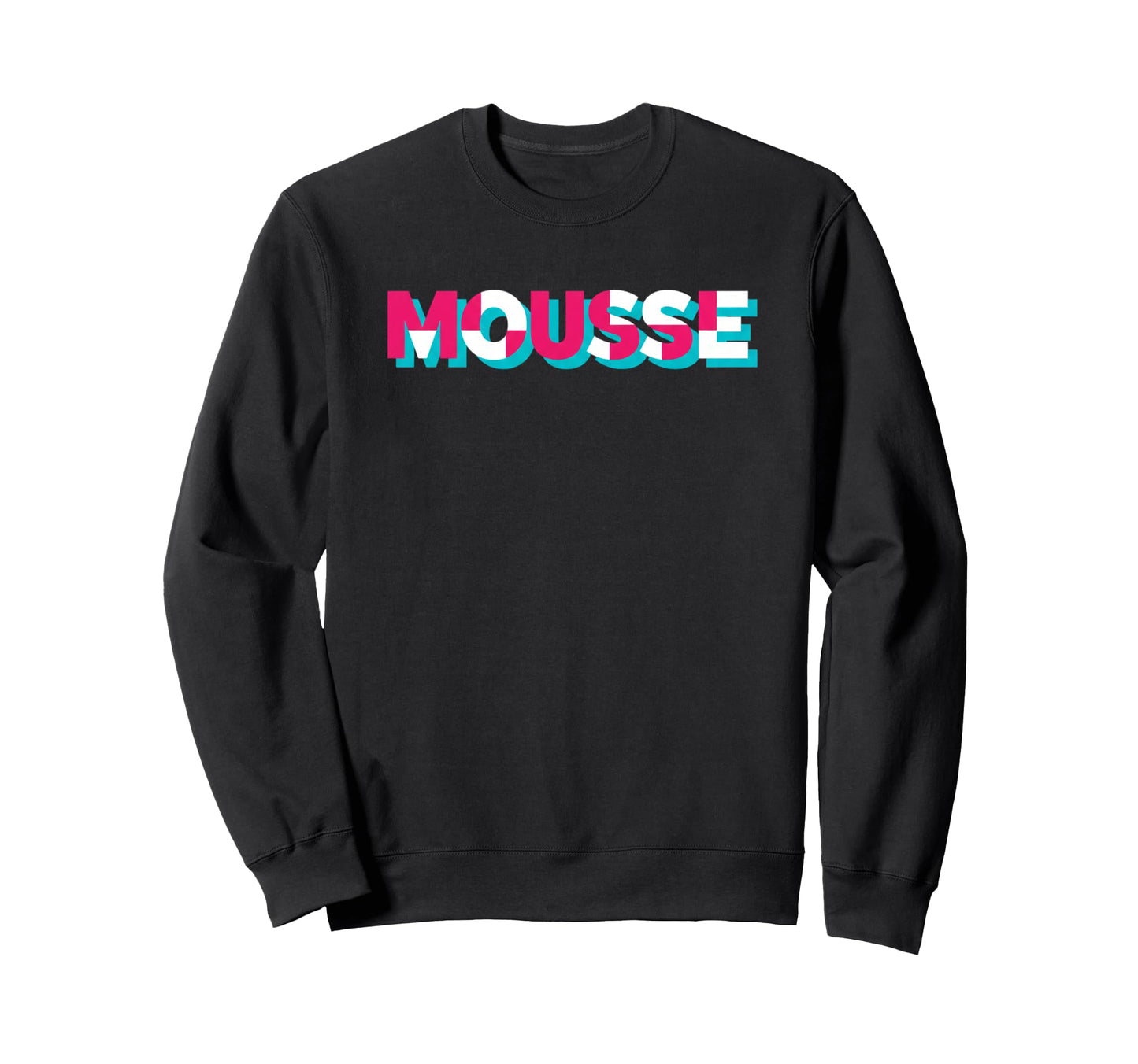 Mousse Color Block Text 80S Pop Sweatshirt - Minimalist Print Men Women - T-Shirt, Sweatshirt, Hoodie