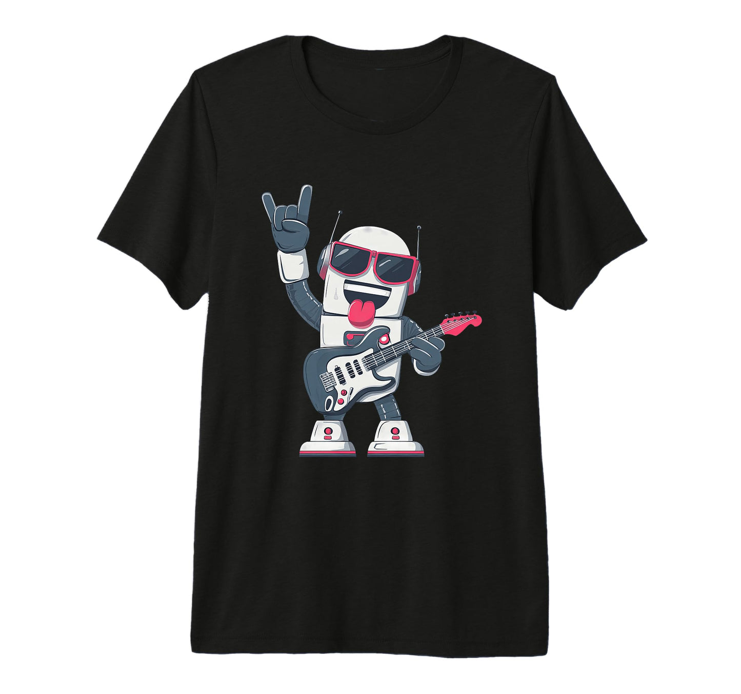 Funny Cartoon Robot Playing Electric T-Shirt - Trendy Graphic Men Women - T-Shirt, Sweatshirt, Hoodie
