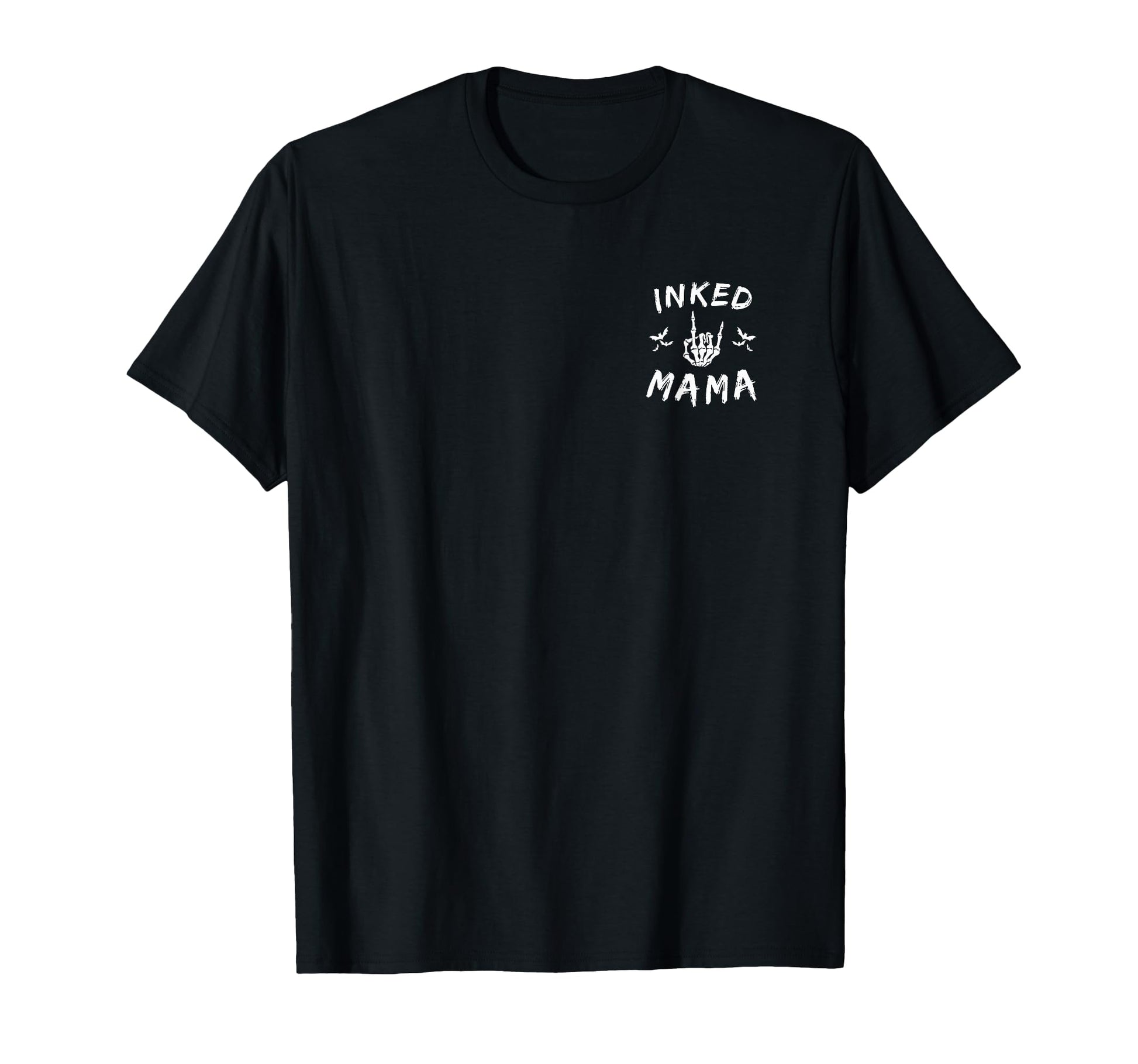 Inked Mama Skeleton Hand Rock Sign T-Shirt - Custom Art Print for Adults - T-Shirt, Sweatshirt, Hoodie