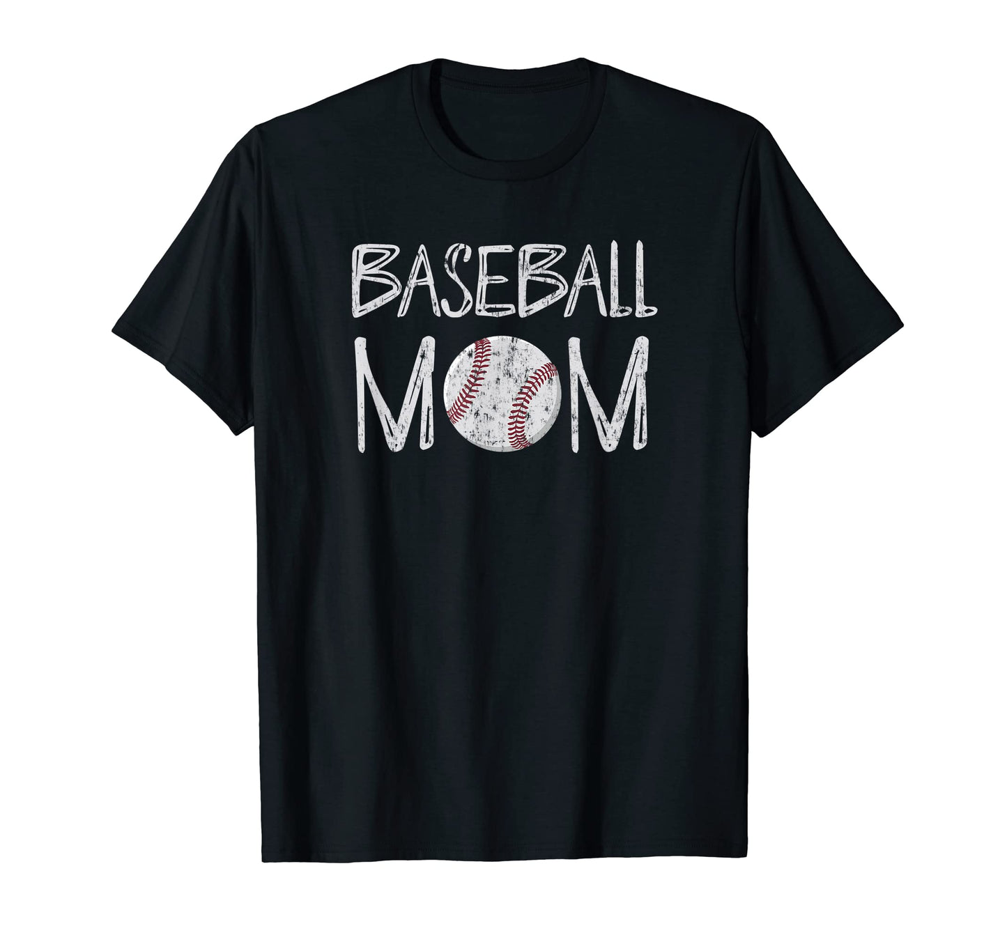 Baseball Mom Distressed Womens Baseball T-Shirt - Unique Graphic for Adults - T-Shirt, Sweatshirt, Hoodie