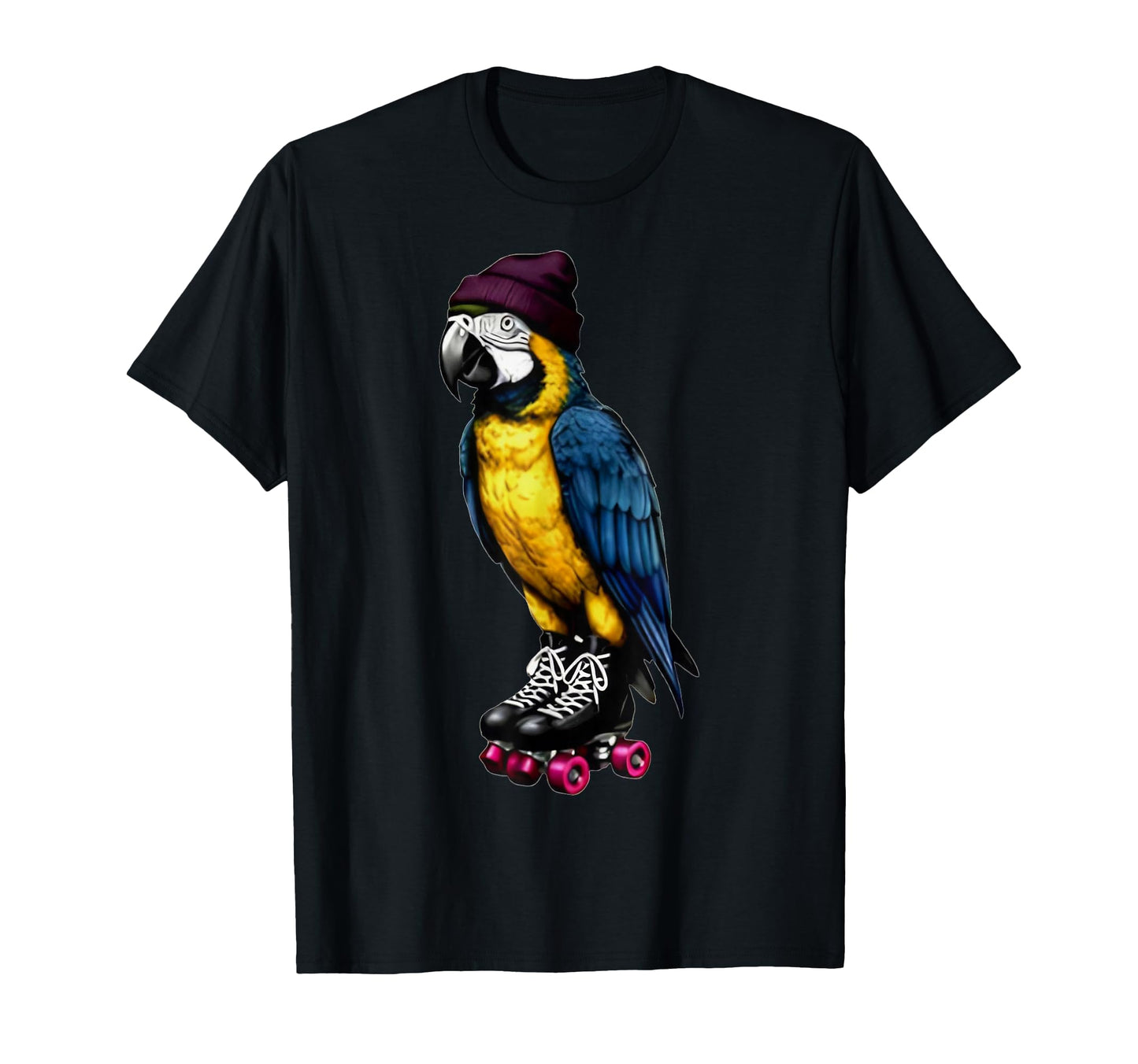Roller Skating Parrot Funny Bird T-Shirt - Aesthetic Graphic Men Women - T-Shirt, Sweatshirt, Hoodie