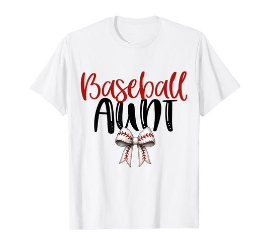 Baseball Aunt Coquette Bow Game Day T-Shirt - Streetwear Style for Adults - T-Shirt, Sweatshirt, Hoodie