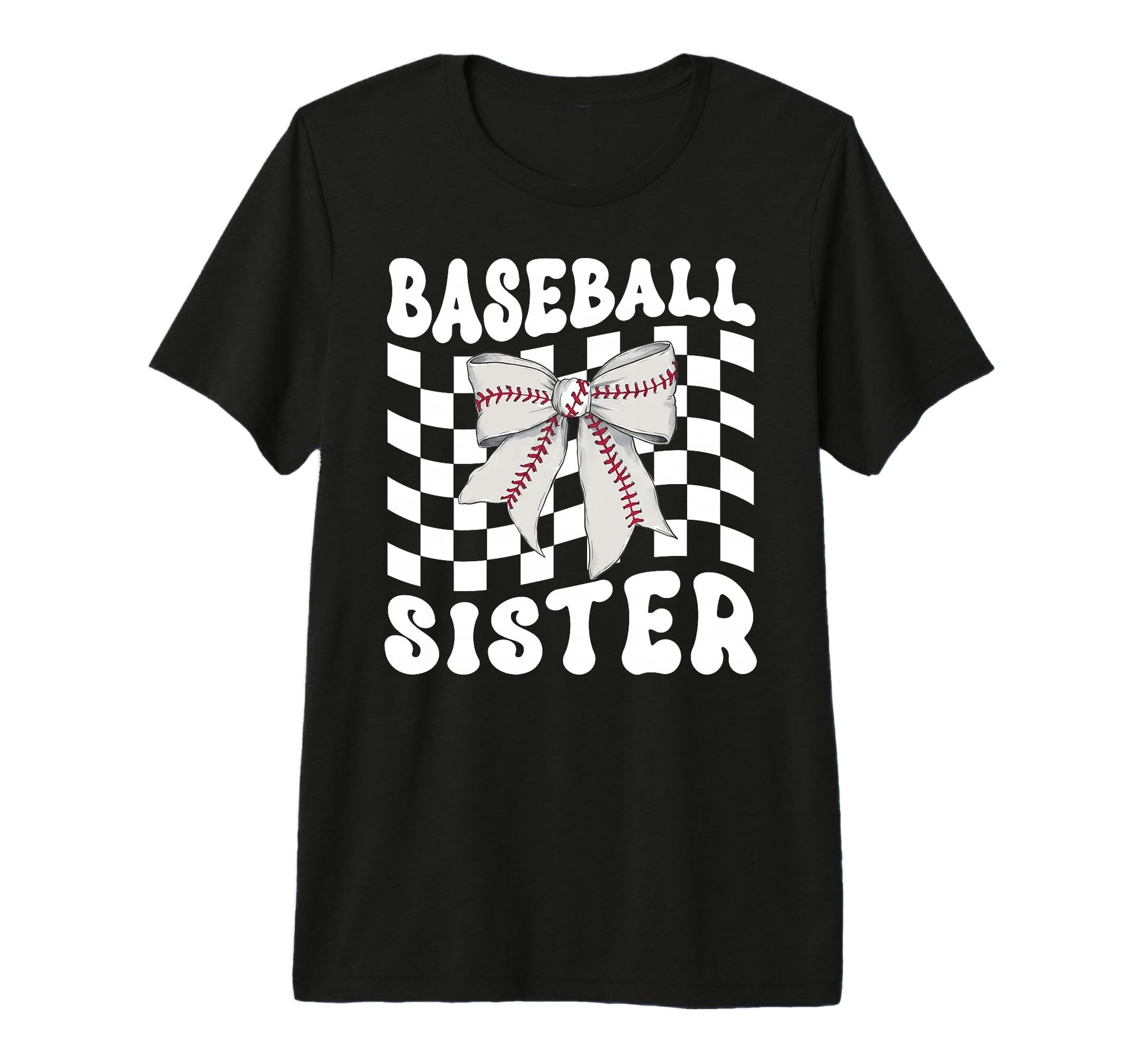 Baseball Sister Coquette Bow Funny Game T-Shirt - Unique Graphic Unisex - T-Shirt, Sweatshirt, Hoodie