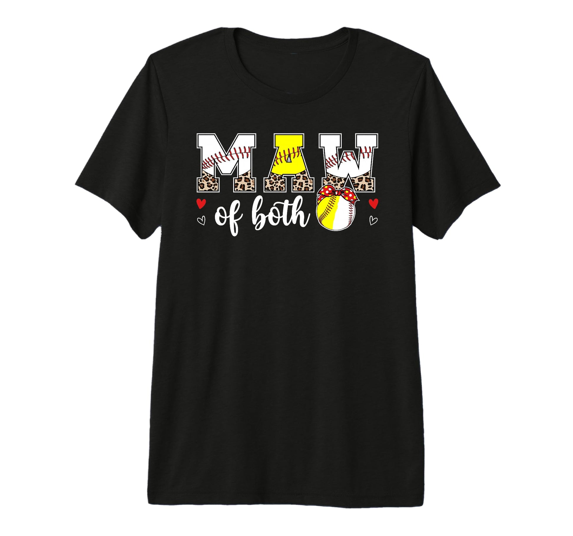 Maw Both Leopard Softball T-Shirt - Casual Everyday Wear for Adults - T-Shirt, Sweatshirt, Hoodie