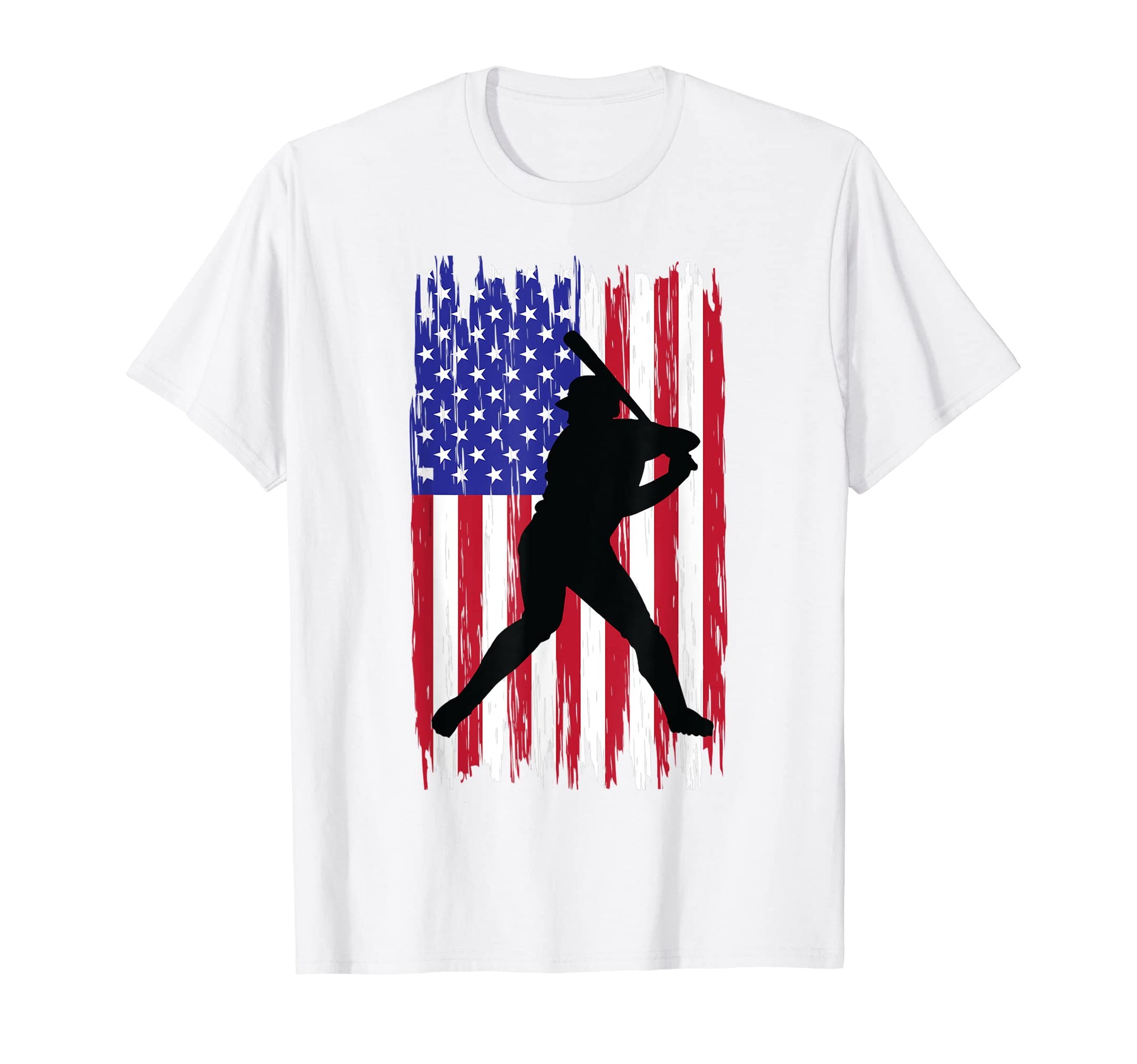 Baseball Pitcher Player American Flag T-Shirt - Custom Art Print Men Women - T-Shirt, Sweatshirt, Hoodie