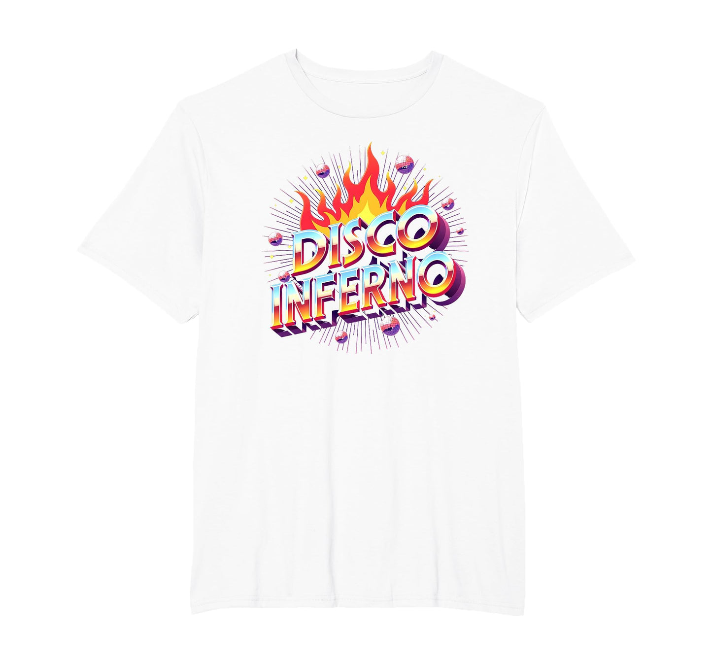 Disco Inferno Dance Party Fever Art T-Shirt - Graphic Print for Adults - T-Shirt, Sweatshirt, Hoodie