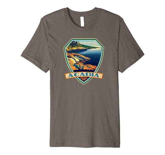 Acadia National Park Wpa Badge T-Shirt - Aesthetic Graphic for Adults - T-Shirt, Sweatshirt, Hoodie