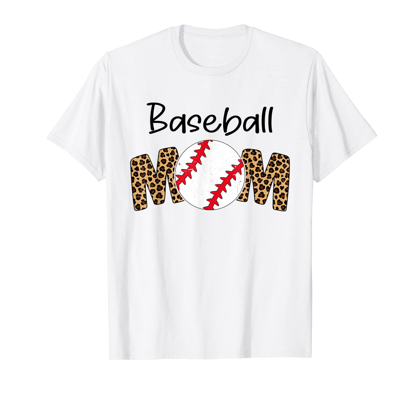 Baseball Mom Leopard Funny Softball T-Shirt - Custom Art Print for Adults - T-Shirt, Sweatshirt, Hoodie