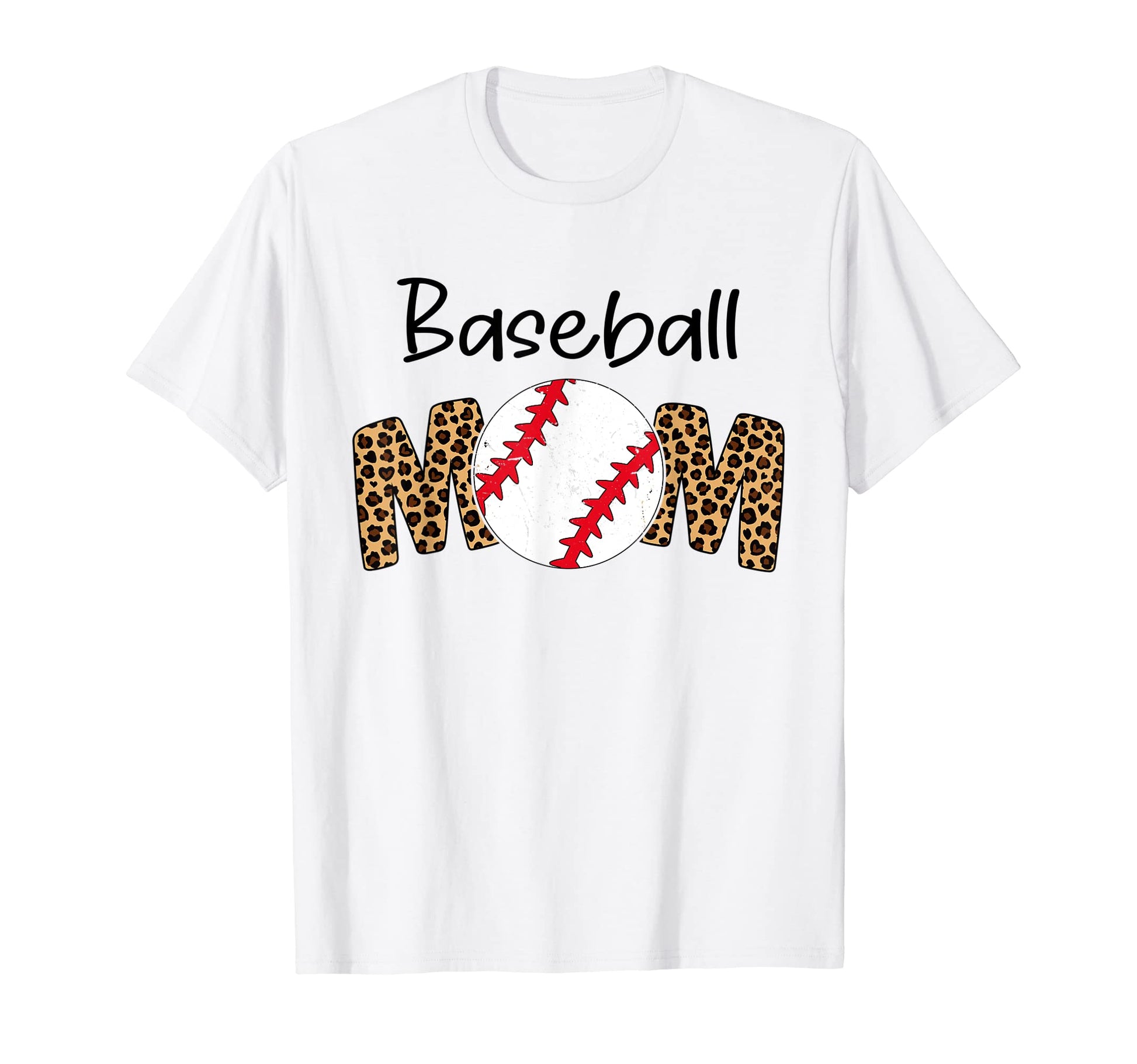 Baseball Mom Leopard Funny Softball T-Shirt - Custom Art Print for Adults - T-Shirt, Sweatshirt, Hoodie