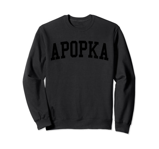 Apopka Fl Distressed Black Varsity Sweatshirt - Novelty Apparel Unisex - T-Shirt, Sweatshirt, Hoodie