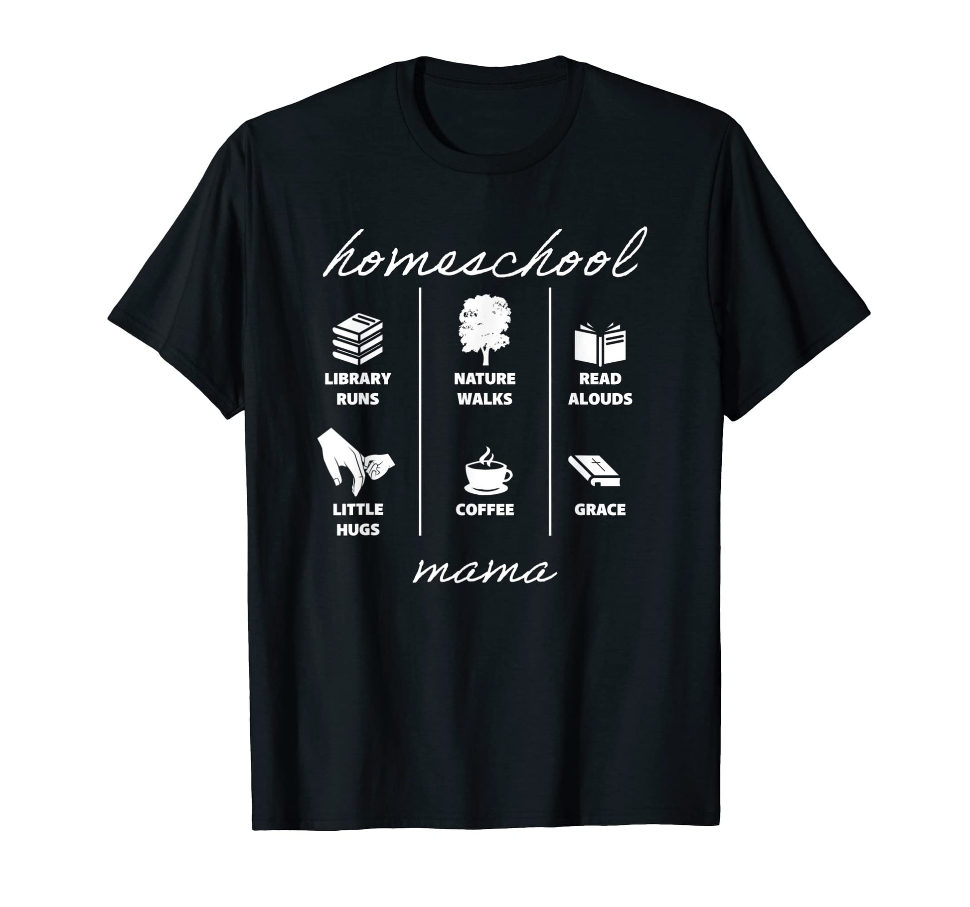Homeschool Mama Library Runs Nature T-Shirt - Unique Graphic Men Women - T-Shirt, Sweatshirt, Hoodie