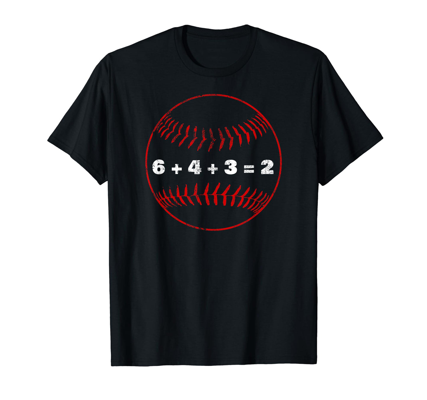 Baseball 6 4 3 2 Double Play Distressed T-Shirt - Novelty Apparel Unisex - T-Shirt, Sweatshirt, Hoodie