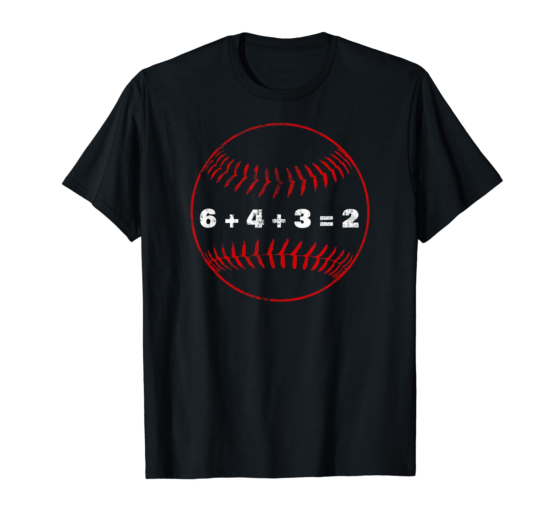 Baseball 6 4 3 2 Double Play Distressed T-Shirt - Novelty Apparel Unisex - T-Shirt, Sweatshirt, Hoodie