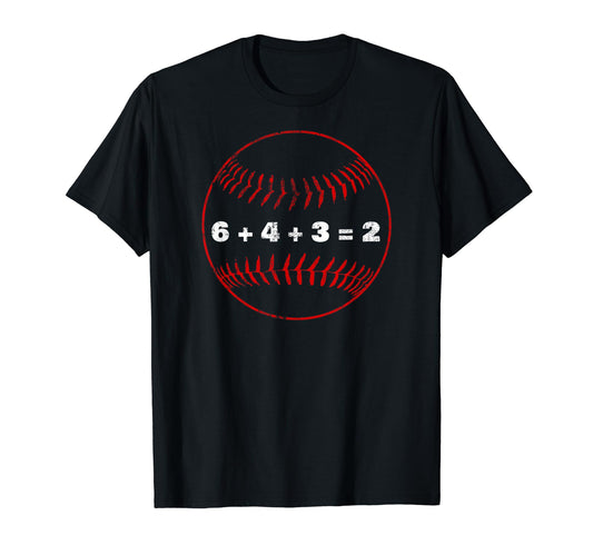 Baseball 6 4 3 2 Double Play Distressed T-Shirt - Novelty Apparel Unisex - T-Shirt, Sweatshirt, Hoodie