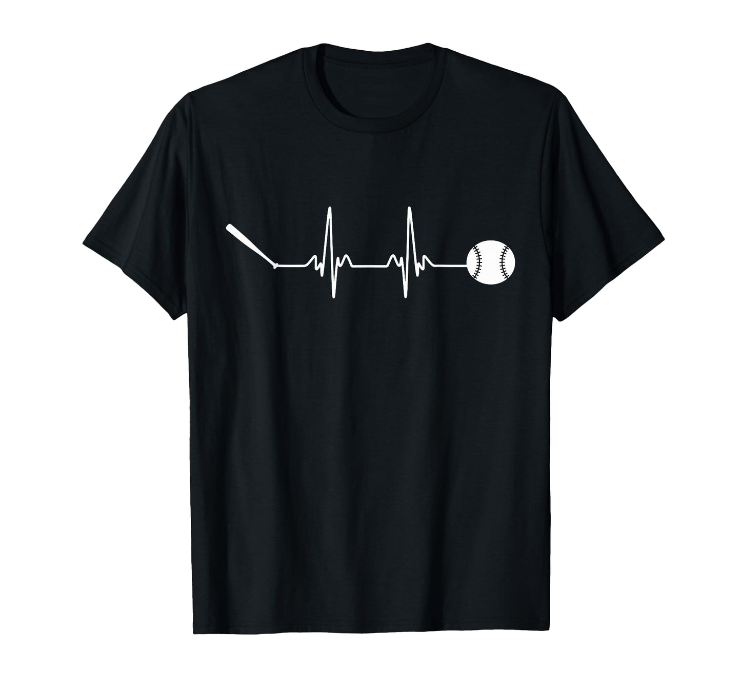 Funny Baseball Heartbeat Line Players T-Shirt - Graphic Print Men Women - T-Shirt, Sweatshirt, Hoodie