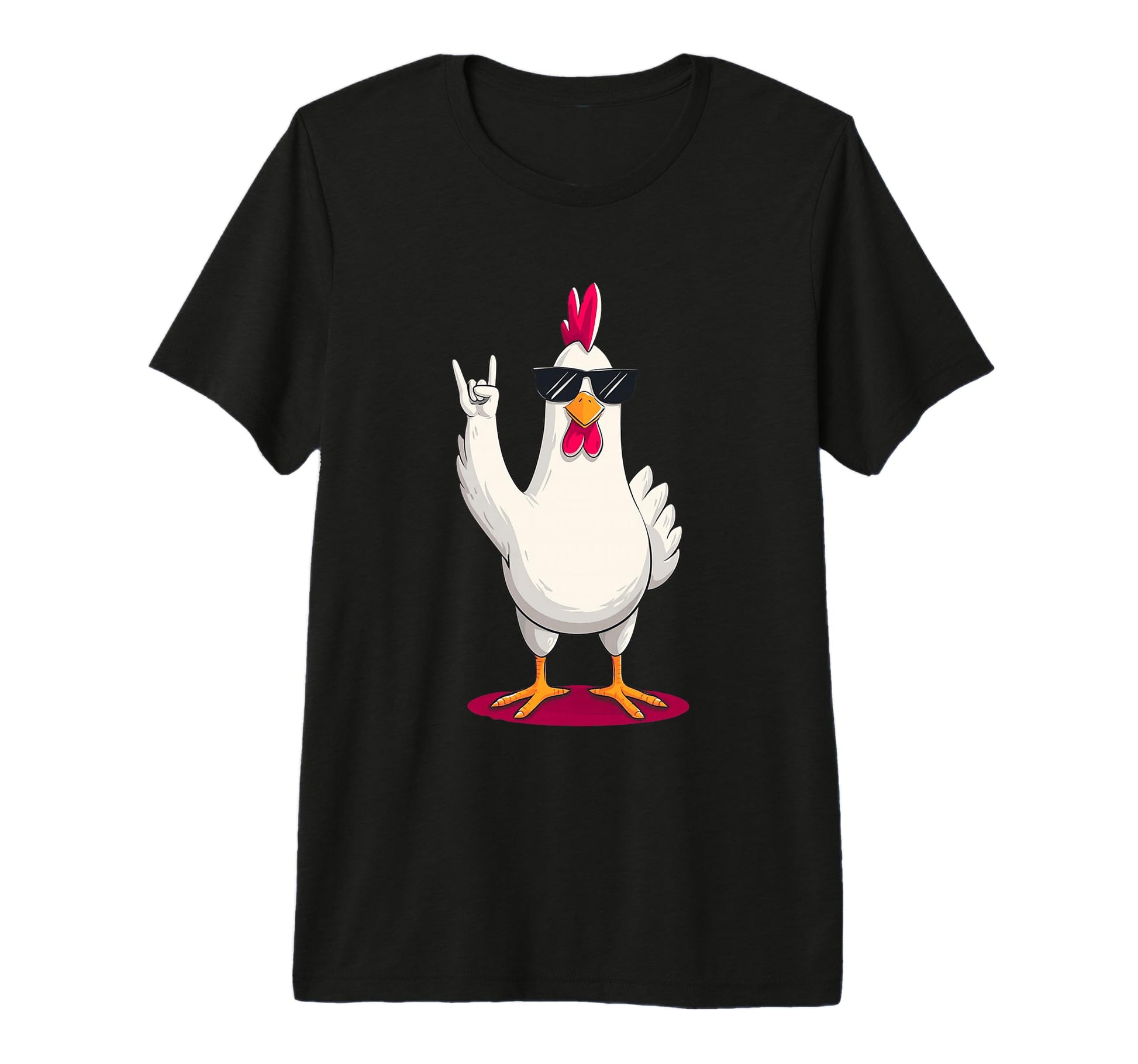 Chicken Funny Animal Cartoon Rock And Roll T-Shirt - Graphic Print Unisex - T-Shirt, Sweatshirt, Hoodie